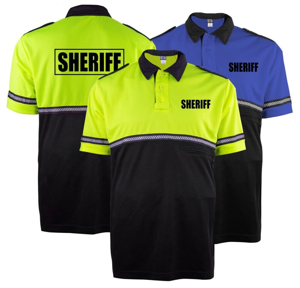Two-Tone Bike Patrol Uniform Polo Shirt with Reflective Hash Stripes - Bike Patrol Clothing